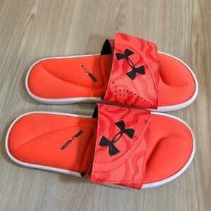 Mens Under Armour Slide Sandals Orange Blaze 7